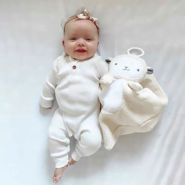 Baby Solid Color Henley Jumpsuit in Corduroy Long Sleeve - Image 5