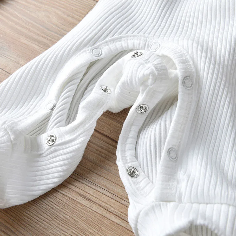 Baby Solid Color Henley Jumpsuit in Corduroy Long Sleeve - Image 4