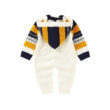 Baby Solid Color Hooded Knitted Outerwear Romper for Winter