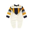 Solid Color Hooded Knitted Outerwear Romper Long Sleeve - Image 2