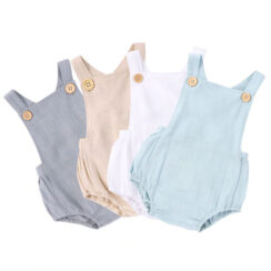 Baby Solid Color Overalls Romper