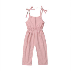 Baby Solid Color Spaghetti Strap Jumpsuit for Summer
