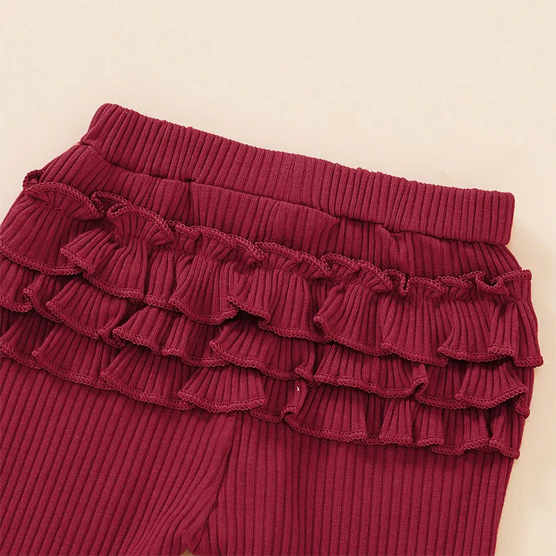 Baby Solid Color Corduroy Pattern Onesie & Pants Long Sleeve 2 pcs - Image 3