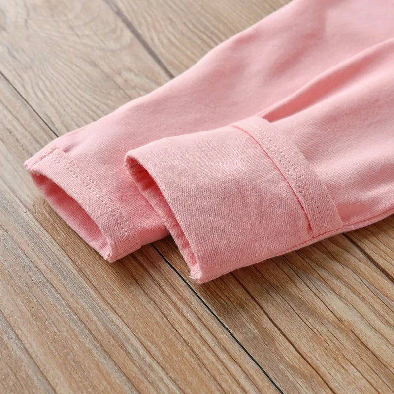 Newborn Solid Color Footed One-Piece Jumpsuit Long Sleeve - Image 4