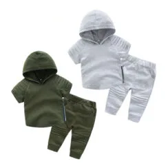 Baby Solid Color Hoodie & Sweatpants Long Sleeve 2 pcs Outfit