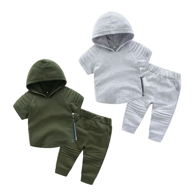 Baby Solid Color Hoodie & Sweatpants Long Sleeve 2 pcs Outfit
