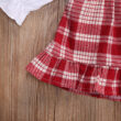 Baby Plaid Pattern Suspender Dress & Onesie