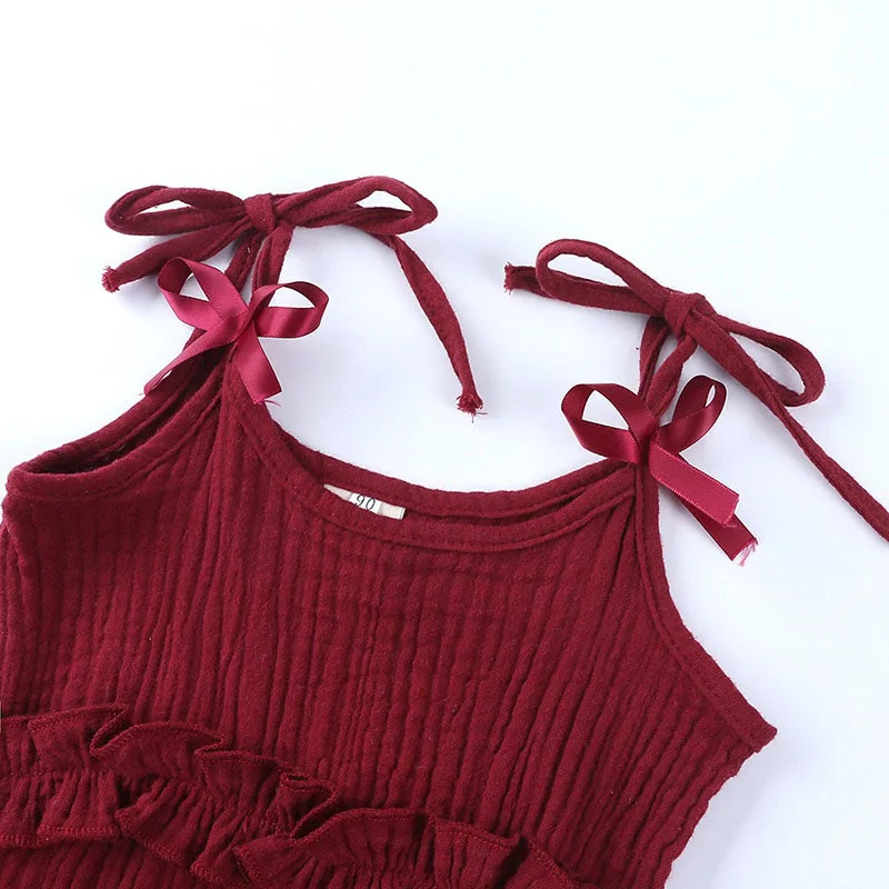 Spaghetti Strap Solid Color Jumpsuit Sleeveless for Girls - Image 2