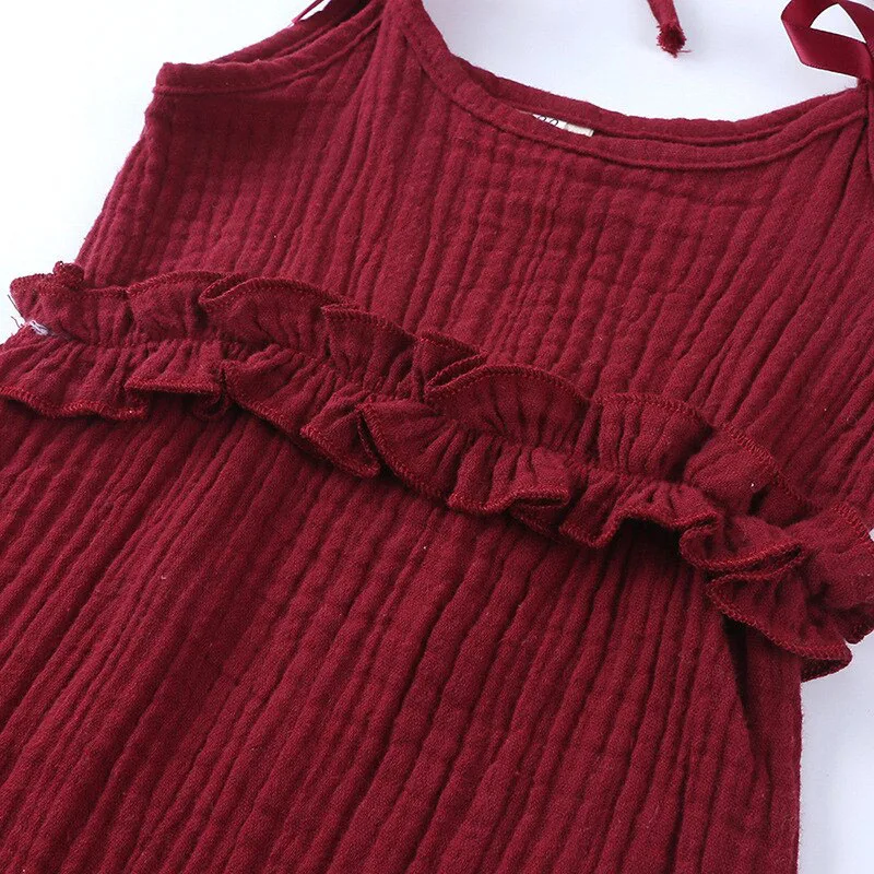 Spaghetti Strap Solid Color Jumpsuit Sleeveless for Girls - Image 3