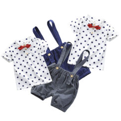 Baby Polka Dot Polo Tee & Overalls