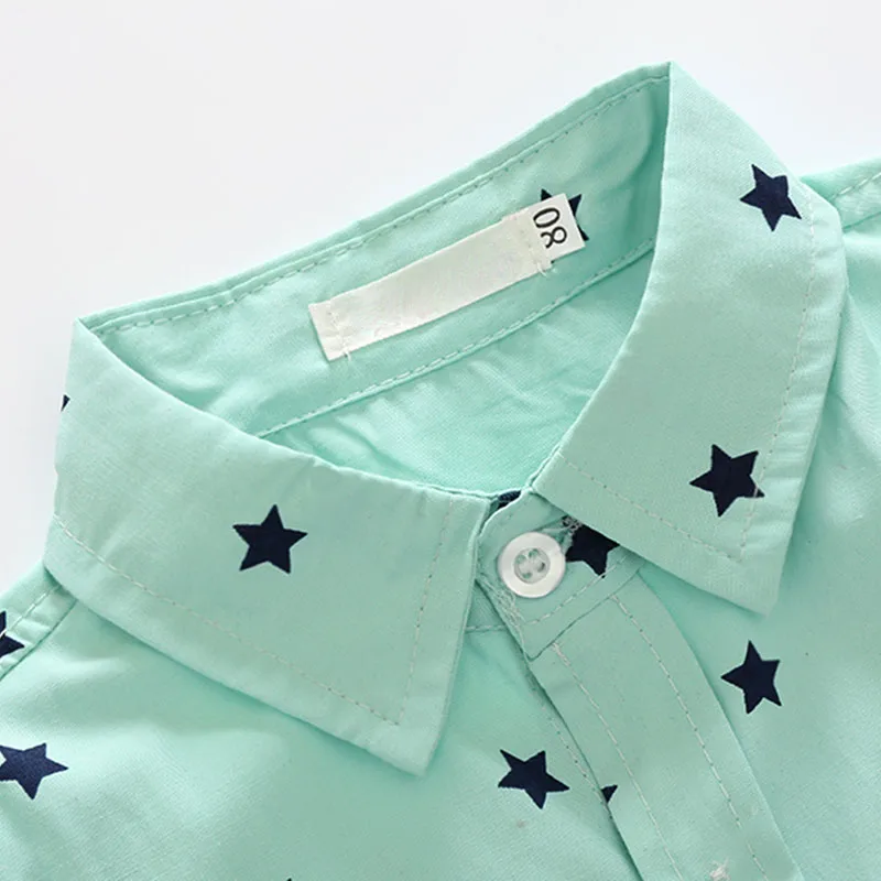 Baby Boy Star Pattern Button Up Shirt with Vest & Pants Long Sleeves 3 pcs Set - Image 4