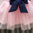 Baby Star Pattern Sequin Dress with Ribbon Bow