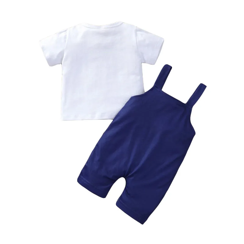 Star Pattern T-Shirt Short Sleeve & Overalls Outfit - Image 2