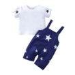 Baby Star Pattern Shirt & Overalls