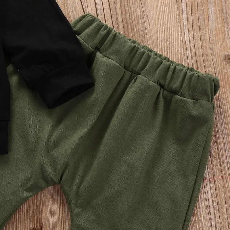 Baby Straight Outta Timeout Letter Print T-Shirt & Solid Color Pants Long Sleeve - Image 4