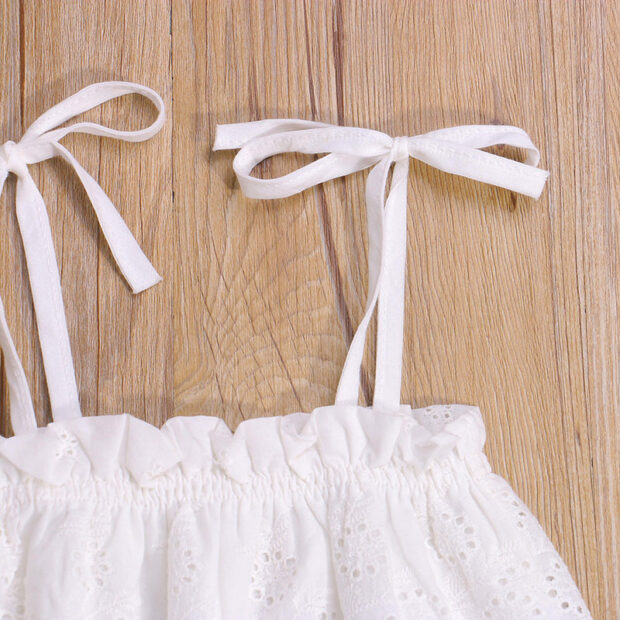 Strap Crop Top & Elastic Denim Shorts Short Sleeve - Image 3