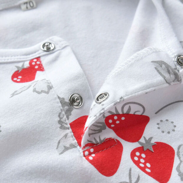 Baby Strawberry Print Sleeper Jumpsuit