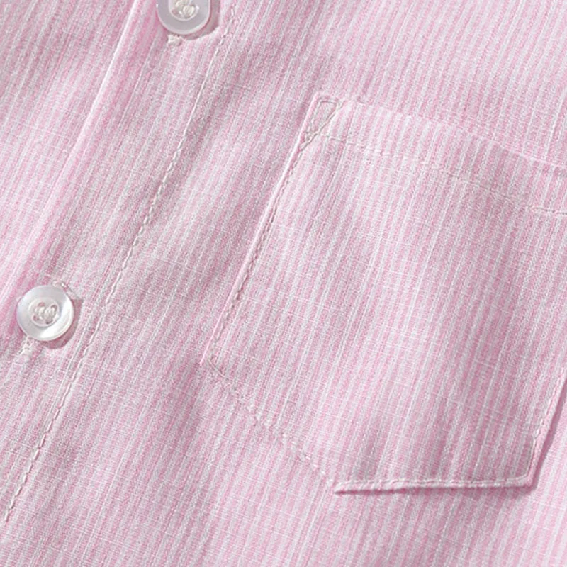 Baby Boy Bow Tie Stripe Button Shirt, Suspenders Belt Shorts 2 pcs - Image 5