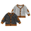 Baby Stripe Pattern Cardigan with Padded Elbows