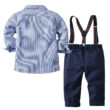 Baby Stripe Pattern Dress Shirt & Suspenders