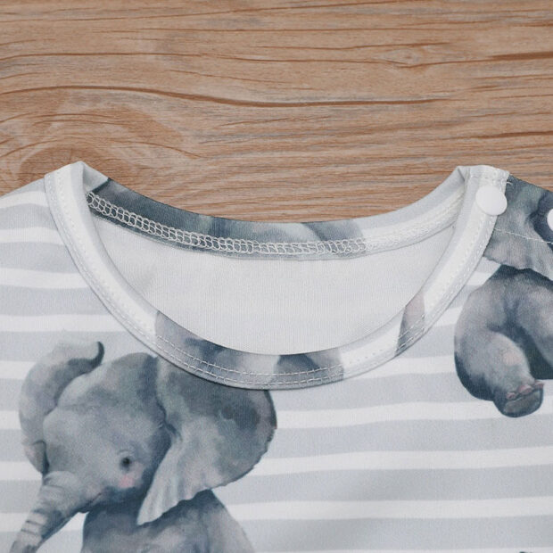 Baby Elephant Print Pajamas Romper