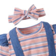 Baby Stripe Onesie & Denim Suspender Skirt