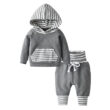 Baby Stripe Pattern Hoodie & Matching Pants Outfit