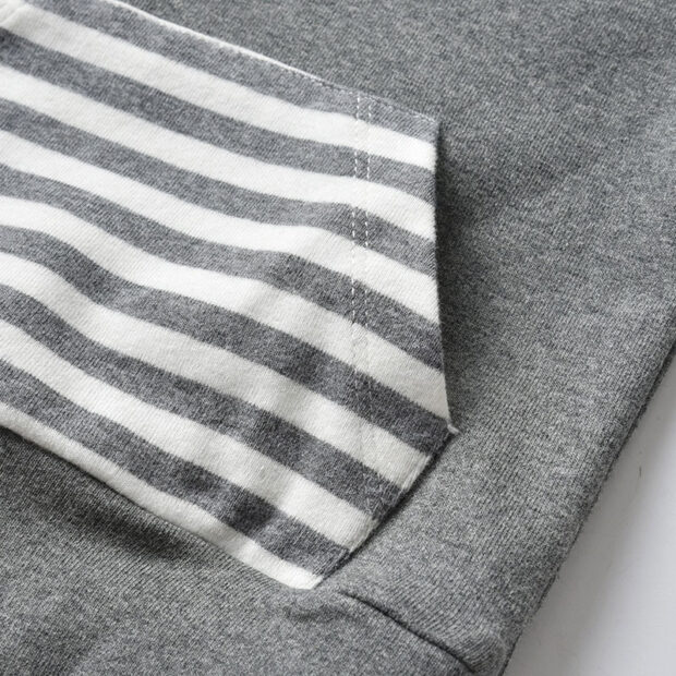 Stripe Pattern Hoodie & Matching Elastic Pants Long Sleeve Tracksuit - Image 4