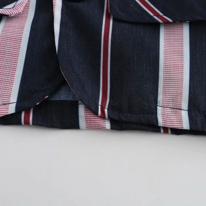Baby Boy Stripe Pattern Shirt Jacket Short Sleeve, Shorts 2 pcs Outfit - Image 5