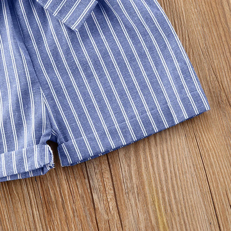 Stripe Pattern Trench Jumpsuit with Ribbon Belt Sleeveless - Image 5