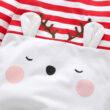 Baby Stripe Reindeer Print Sleepwear Romper