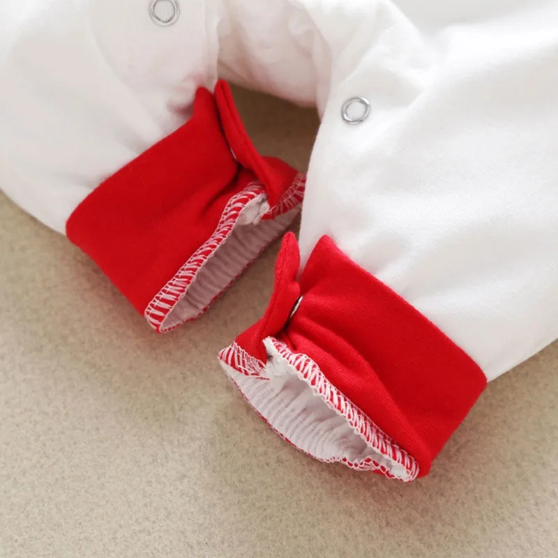 Stripe Reindeer Print Sleepwear Romper Long Sleeve - Image 4