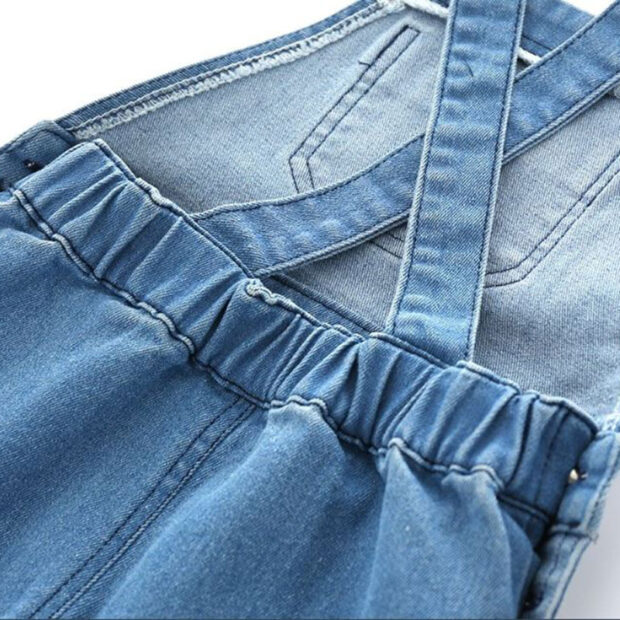 Baby Stripe Tank Top, Denim Elastic Overalls for Boys & Girls - Image 7