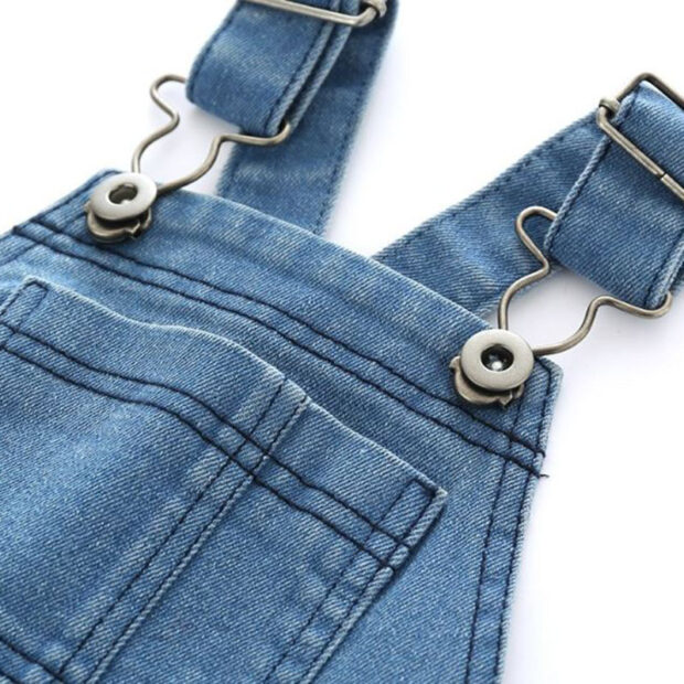 Baby Stripe Tank Top, Denim Elastic Overalls for Boys & Girls - Image 6