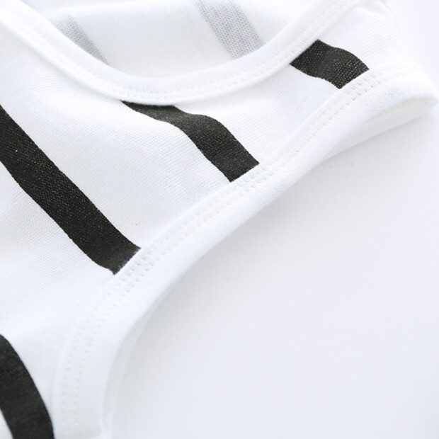 Baby Stripe Tank Top, Denim Elastic Overalls for Boys & Girls - Image 4