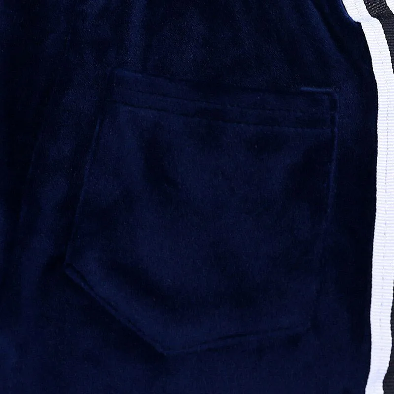 Solid Color Stripe Tracksuit Hoodie Jacket & Track Pants Long Sleeve - Image 6