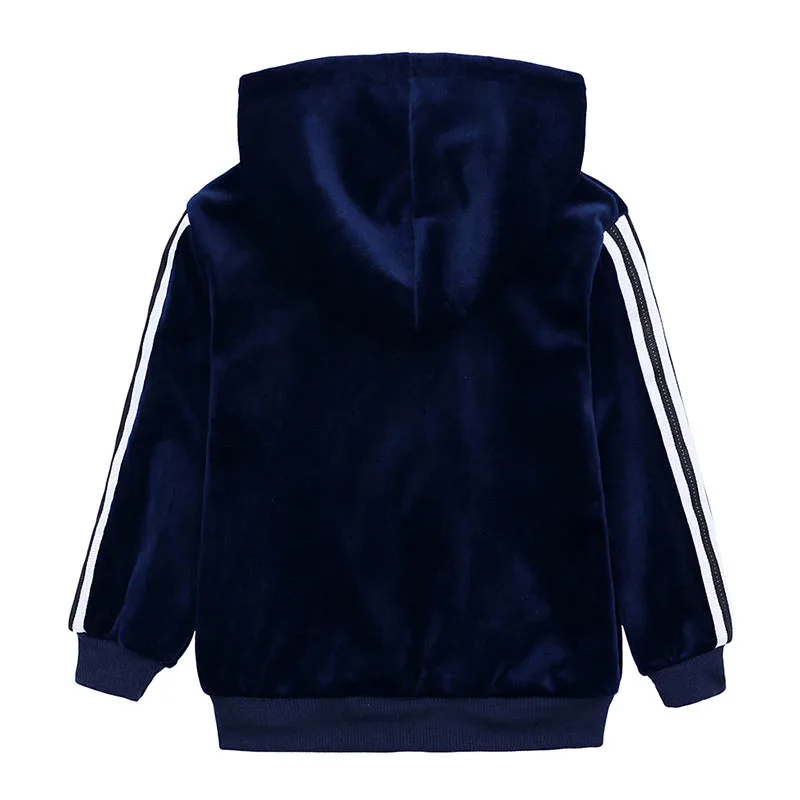 Solid Color Stripe Tracksuit Hoodie Jacket & Track Pants Long Sleeve - Image 2