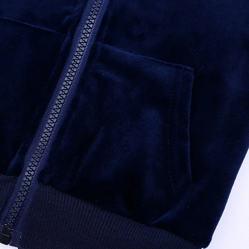 Solid Color Stripe Tracksuit Hoodie Jacket & Track Pants Long Sleeve - Image 4