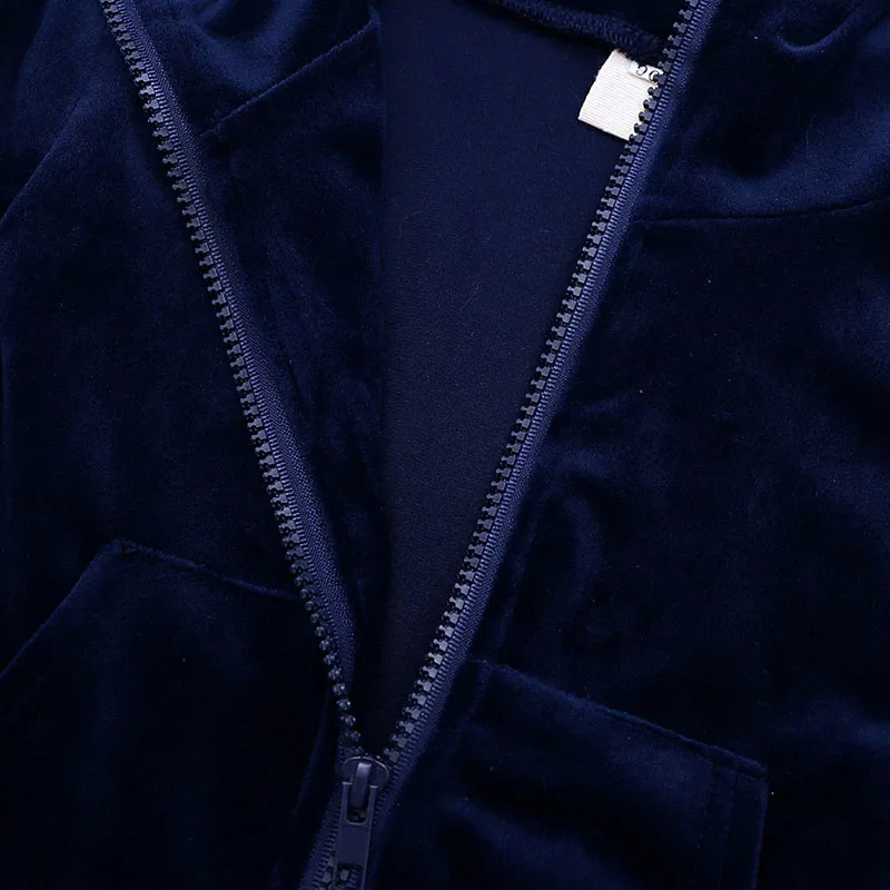 Solid Color Stripe Tracksuit Hoodie Jacket & Track Pants Long Sleeve - Image 3