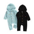 Baby Plain Hoodie Romper Pajamas