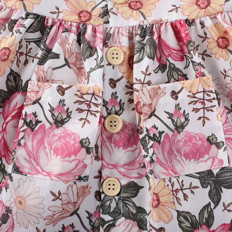 Baby Girl Summer Floral Pattern Sun Dress Sleeveless - Image 3