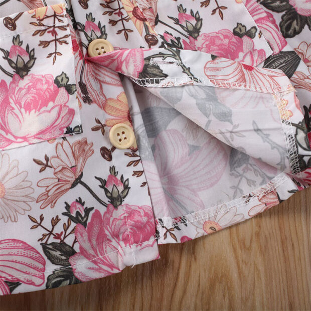 Baby Girl Summer Floral Pattern Sun Dress Sleeveless - Image 4