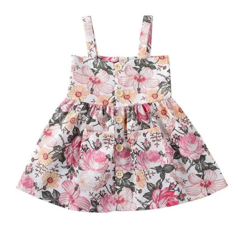 Baby Girl Summer Floral Pattern Sun Dress Sleeveless