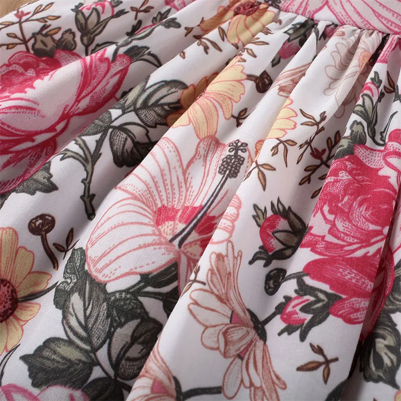 Baby Girl Summer Floral Pattern Sun Dress Sleeveless - Image 5