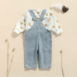 Baby Variable Sun Print Sweatshirt & Denim Overalls Outfit