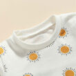 Baby Variable Sun Print Sweatshirt & Denim Overalls Outfit