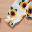 Baby Sunflower Pattern Crop Top & Pants Set