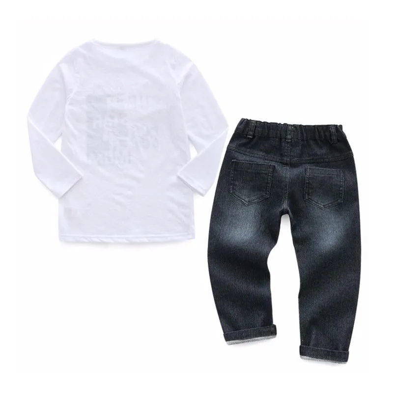 Baby Super Mum Letter Print T-Shirt & Jeans Long Sleeve 2 pcs Set - Image 2