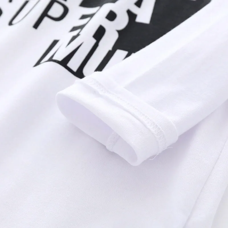 Baby Super Mum Letter Print T-Shirt & Jeans Long Sleeve 2 pcs Set - Image 5