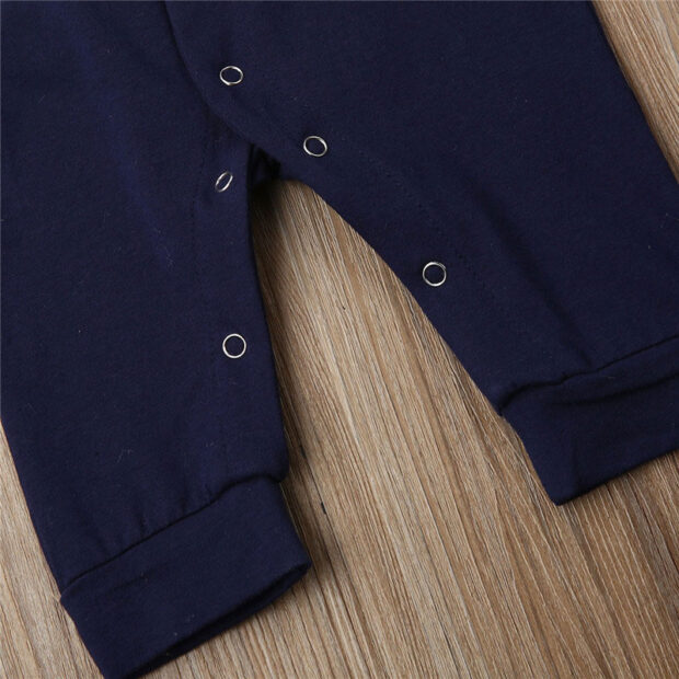 Suspenders Print Romper Long Sleeve with Bow Tie - Image 7